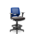 Cadeira Caixa Beezi Plaxmetal Encosto Azul Com Braços Base Standard Assento Vinil - Imagem 7