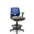 Cadeira Caixa Beezi Plaxmetal Encosto Azul Com Braços Base Standard Assento Vinil - Imagem 5