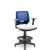 Cadeira Caixa Beezi Plaxmetal Encosto Azul Com Braços Base Standard Assento Vinil - Imagem 15