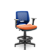 Cadeira Caixa Beezi Plaxmetal Encosto Azul Com Braços Base Standard Assento Vinil - Imagem 16