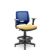 Cadeira Caixa Beezi Plaxmetal Encosto Azul Com Braços Base Standard Assento Vinil - Imagem 14