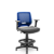 Cadeira Caixa Beezi Plaxmetal Encosto Azul Com Braços Base Standard Assento Vinil - Imagem 11
