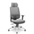 Cadeira Brizza Presidente Tela Cinza Base Cromada Relax Assento Vinil - Imagem 1