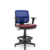 Cadeira Caixa Brizza Plaxmetal Tela Azul Assento Vinil Back System Com Braços Reguláveis - Imagem 10