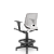 Cadeira Caixa Beezi Plaxmetal Encosto Branco Com Braços Base Standard Assento Vinil - Imagem 3