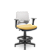 Cadeira Caixa Beezi Plaxmetal Encosto Branco Com Braços Base Standard Assento Vinil - Imagem 15