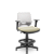 Cadeira Caixa Beezi Plaxmetal Encosto Branco Com Braços Base Standard Assento Vinil - Imagem 6