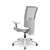 Cadeira Flash Plaxmetal Tela Branca Base Italia Cinza Back System Braços Shift 3D Assento Vinil - Imagem 3