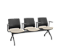 Longarina Plaxmetal Duna de 3 Lugares Com Braços Assento Estofado Vinil - Imagem 5