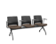 Longarina Plaxmetal Duna de 3 Lugares Com Braços Assento Estofado Vinil - Imagem 4