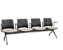 Longarina Plaxmetal Duna de 4 Lugares Com Braços Assento Estofado Vinil - Imagem 20