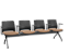 Longarina Plaxmetal Duna de 4 Lugares Com Braços Assento Estofado Vinil - Imagem 17