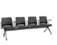 Longarina Plaxmetal Duna de 4 Lugares Com Braços Assento Estofado Vinil - Imagem 6