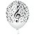 BALAO NOTA MUSICAL BRANCO/PRETO 10 POLEGADAS C/25 - PIC PIC - Imagem 1