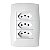 Tomada 3 módulos 10A 110v 127v 2P+T Linha Home Blux Branca - Imagem 1