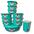 KIT 10 POTES MAKE PLAST LIVRE DE BPA ATÓXICO + JARRA 1L VERDE ÁGUA - Imagem 1