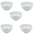 Kit 5 Tigelas Cumbucas em porcelana branca 500ml - Imagem 1