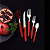 Jogo De Talher Faqueiro Inox Tramontina Ipanema vermelho Garfo Faca Colher 30 Peças - Imagem 2