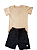Conjunto Camisa Bege + Bermuda Preta - A Marca do Robô - Imagem 1