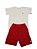 Conjunto Camisa Branca + Bermuda Vermelha - A Marca do Robô - Imagem 1