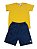 Conjunto Camisa Mostarda + Bermuda Azul Marinho - A Marca do Robô - Imagem 1