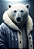 Quadro decorativo - Urso polar fashion - Imagem 2