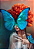Quadro decorativo - Mulher ruiva com borboletas no rosto - Imagem 2