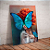 Quadro decorativo - Mulher ruiva com borboletas no rosto - Imagem 1