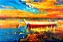 Quadro decorativo - Pôr do sol em um lago com dois barcos - Imagem 2