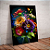 Quadro decorativo - jarro de flores coloridas em fundo preto - Imagem 2