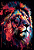 Quadro decorativo - Leão com rosto de perfil colorido - Imagem 2