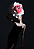 Quadro decorativo - mulher segurando Dália em fundo preto - Imagem 2