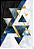 Quadro decorativo - Conjunto de triângulos azuis e dourados - Imagem 2