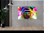 Quadro decorativo - gorila colorido estilo DIY - Imagem 1