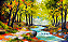 Quadro decorativo - Pintura floresta de outono com um riacho - Imagem 2
