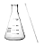 Erlenmeyer 1000ml + Bastão De Vidro 300x06 - Imagem 1