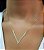Colar Feminino Corrente Veneziana em V Liso  Banhado em Ouro 18k. - Imagem 1