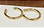 Brinco Argola Tubo Lisa M Banhado em Ouro 18k. - Imagem 3