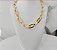 Colar Choker Elos Retangulares Banhado em Ouro 18 k. - Imagem 2