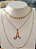 Colar Choker Feminino Coraçõezinhos Banhado em Ouro 18 k. - Imagem 1