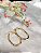 Brinco Argola Tubo Oval Lisa M Banhada em Ouro 18 k. - Imagem 2