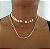 Colar Choker Feminino Plaquinhas Redondas Lisas  Banhado em Ouro 18 k. - Imagem 2