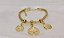 Pulseira Pandora Pingentes Medalhas Banhada em Ouro 18 k. - Imagem 1