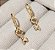 Brinco Argolinha Pingente Chave Banhado em Ouro 18 k. - Imagem 2