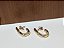 Brinco Argola Oval Detalhe Zircônia Banhado em Ouro 18 K. - Imagem 3
