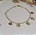 Pulseira Infantil Pingentes Borboleta Banhada em Ouro 18 k. - Imagem 1