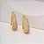 Brinco Argola Oval Cravejada Banhada Em Ouro 18 K - Imagem 1