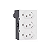 TOMADA 2P+T 10A TRIPLEX BR BORNE AUTOMÁTICO MONOBLOCO 615043BC PIAL PLUS+ - Imagem 1