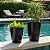 Kit 2 Vasos para Plantas Paris N1 e N2 com Pratos em polietileno Espelhado Liso Decorativo Jardim Sala Varanda - Imagem 10