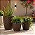 Kit 3 Vasos para Plantas em Polietileno Redondo Diamantado P, M e G | Decorativo Leve e Resistente - Imagem 1